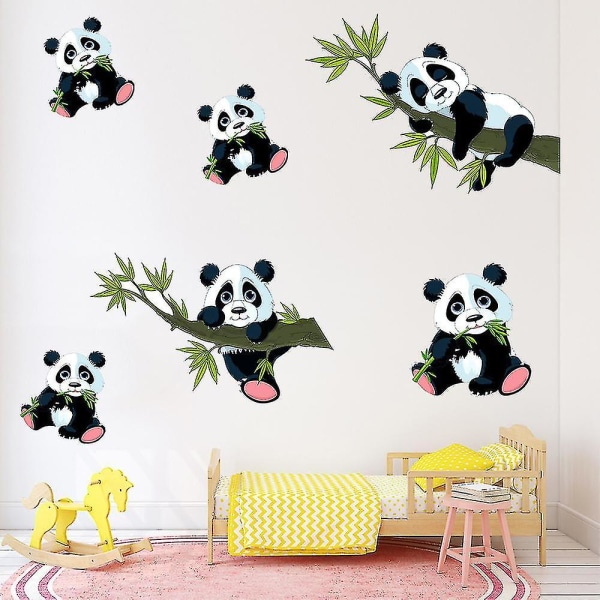 1 st Väggdekor Panda Gren Dekorativt klistermärke Djur Väggdekor för barn Baby Room Nursery
