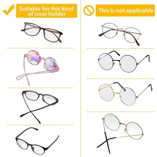 Glasögon-näskuddar 10 par glasögonnäshållare (svarta)