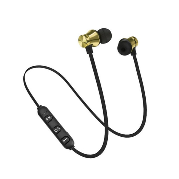 Magnetisk in-ear stereo headset trådlöst bluetooth 4.2 headset gold