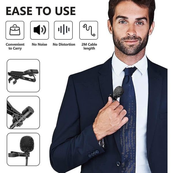 Lavalier minimikrofon för telefonen Professionell version av USB C Clip-on Lapel Microphone