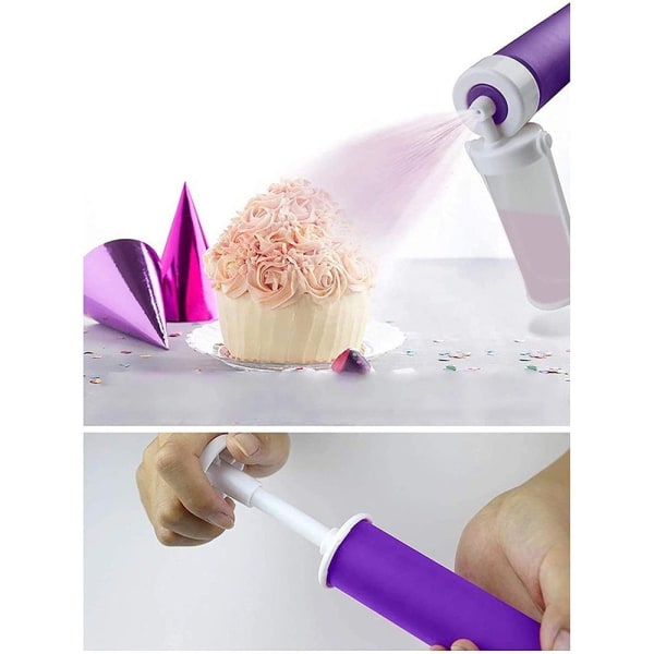 Manuell Airbrush för tårtdekorering Manuell tårta Airbrush-pump purple