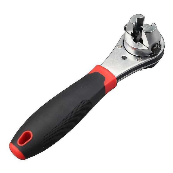 Spärrnyckel Justerbar 6-22 mm multifunktionellt vridmomenthandtagsnyckel Reparationsverktyg Hårdvaruverktyg (1 st, svart röd)