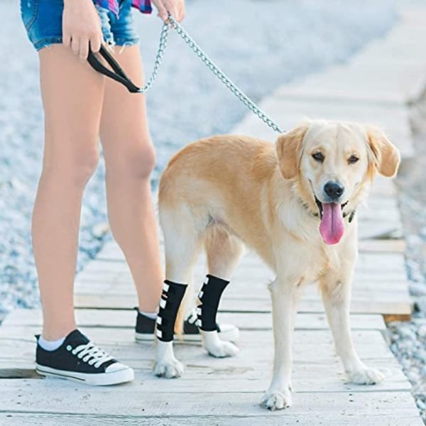 1 par Hund Bakre Ben Brace Hund Bakre hasledsstöd med säkerhetsreflexband för ledskada stukningsskydd