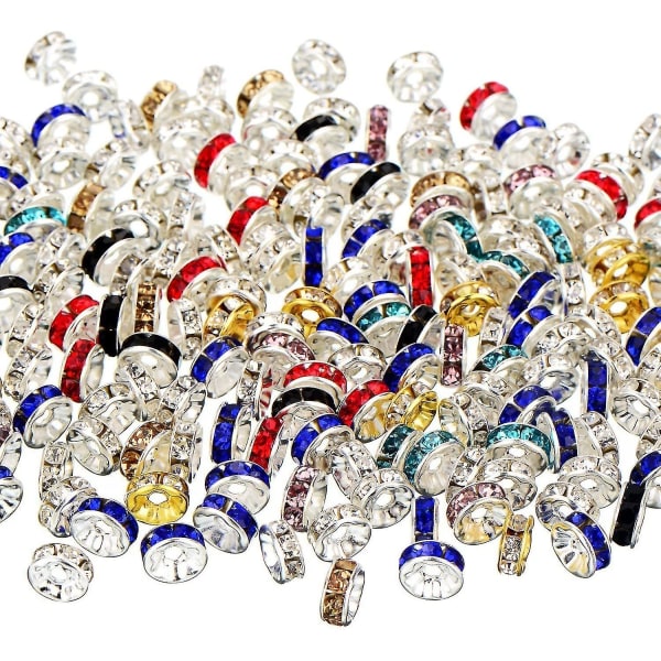 200st pärlor distanspärlor Silverpläterade kristalllösa pärlor för smyckestillverkning