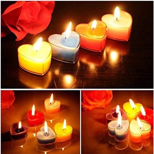 9 stycken hjärtformade ljus romantisk kärleksform ljus