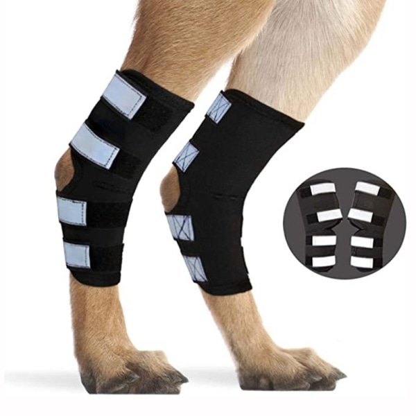 1 par Hund Bakre Ben Brace Hund Bakre hasledsstöd med säkerhetsreflexband för ledskada stukningsskydd