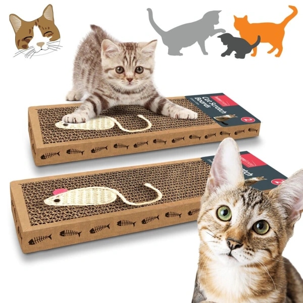 100% återvinningsbar 2pk Cat Scratcher Pads Kitten Scratching Board Mat