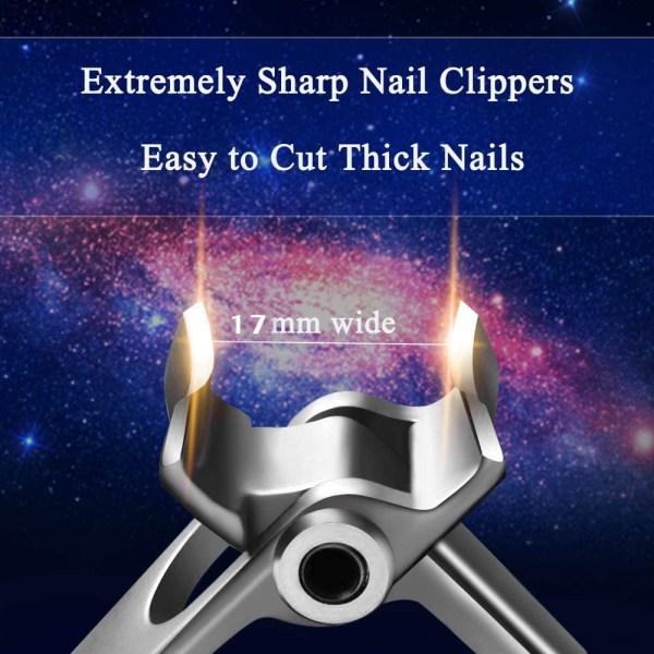 Nagelklippare för tjocka naglar - Extra stora nagelklippare med bred käköppning