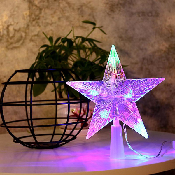 Led Glödande Star Lights Pentagram Lights Rumsdekoration Julgran Tree Top Lights