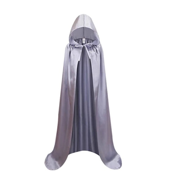 Halloween mantel för vuxna och barn satin death cloak wizard devil mantel grey L