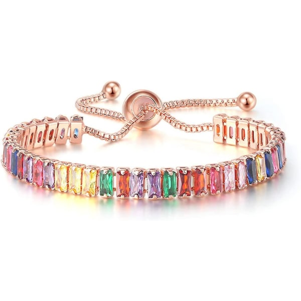 Rainbow Tourmaline joniskt armband, färgglada kristallarmband