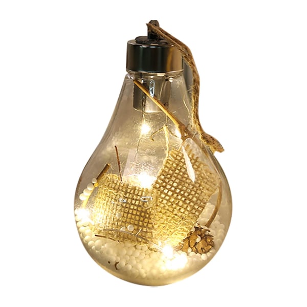 Jul Led Lysande Nattljus Ball Transparent Drop Pendant Xmas Tree Fairy Lights Hem Nyårsdekorationer E