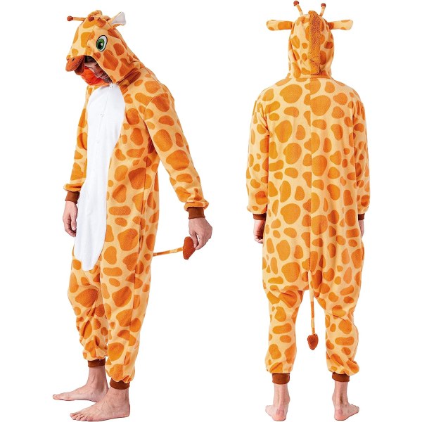 En-delad pyjamas, en-delad giraffdjurkostym L