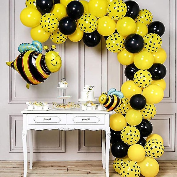 Bee Ballonger, 72 St Gula Ballonger Gula prickiga ballonger Svarta Ballonger Och Bee Folieballong, Bee Dekorationer Till Bee Party, Bee Baby Shower, Bee