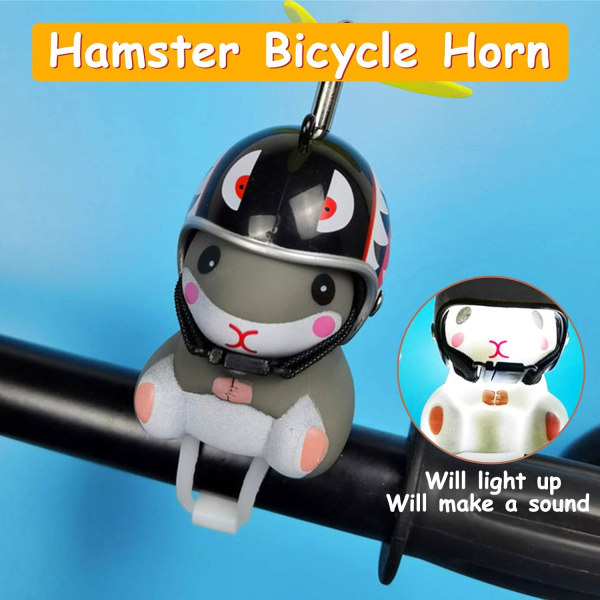 Cykelklocka Hjälm med Ljus Söt Hamster Cykelhorn Instrumentbräda Dekoration (Hajhjälm)