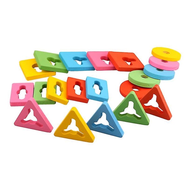 Trä geometriska matchande pussel för toddler utbildning form färg