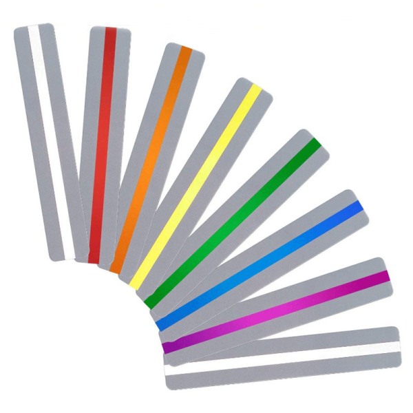 16 stycken färgguideremsa läsbokmärken PVC-färg genomskinliga färgläsbokmärken