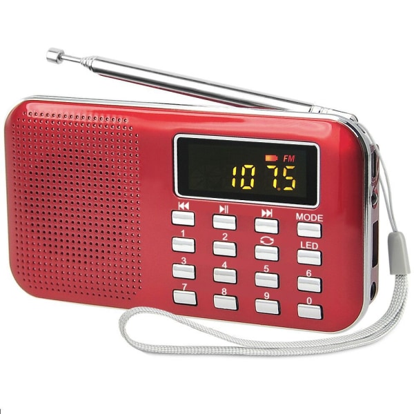 Bärbar radio, FM Am batteri och nätradio, mp3, högtalare, support TF-kort/ USB, ficklampa black