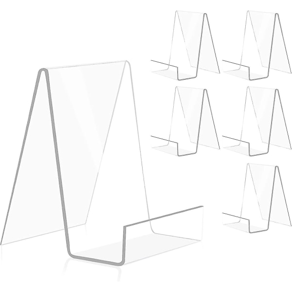6-pack bokstativ i akryl Klar bok-display staffli för visning av surfplattor, (klar-stor))