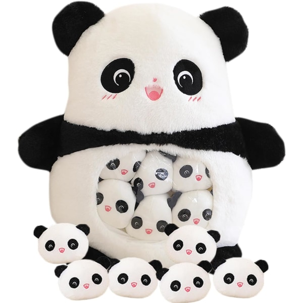 Söt plyschleksak plyschdockapåse med djurkudde barngåva (panda)