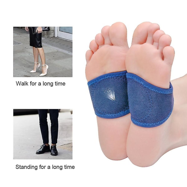 Platt ortos Plantar Fasciitis Arch Support Gel Kuddar Pad Heel Wrap Care Inläggssulor Platt fotkorrigering