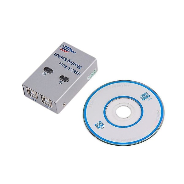 2 portar USB 2.0 Auto Sharing Switch Hub Splitter Väljarväljare för skrivare skanner PC Dator kringutrustning