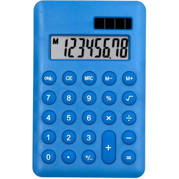 Handhållen Mini Pocket Miniräknare | 8-siffrig display | Solbatteri Litet Grundläggande Fullt funktionellt | Rolig skolbarn hemmakontor sjuksköterska färgglad fest gif