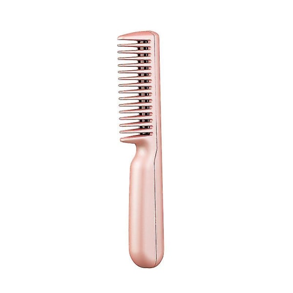 Bärbar rakt hår kam USB Anion rakt hår kam tand multifunktionell hår curl rakt (1st, rosa)