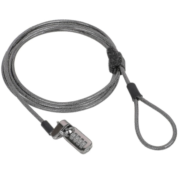 Säkerhetskabel för bärbar dator Hq Skyddslås Kombinationskod Extra stark kolståltråd 1,9 m längd