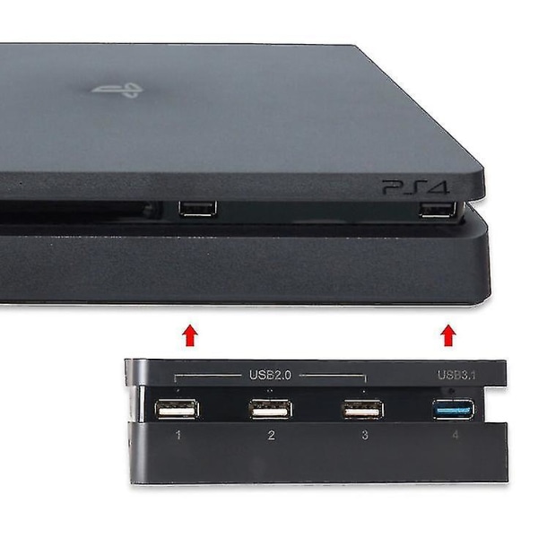 4 Port USB Extension Hub, USB 3. 0 Hub, USB 3. 0 Extension Splitter för Ps4 Gaming Console Hub Adapter