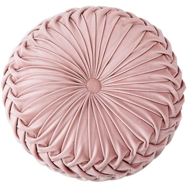 Slängkudde för soffa Dekorativ 3d pumpa rund sammetskudde för bäddsoffa Stol Golv 15"x15", rosa