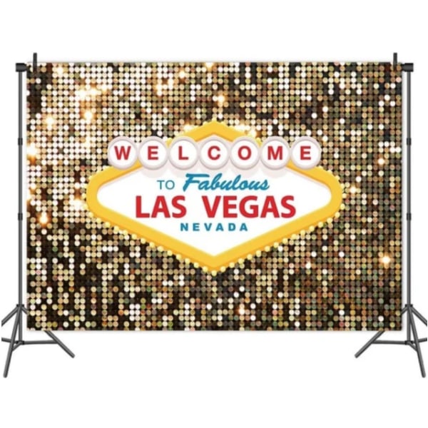 Välkommen till Las Vegas Party Photography Bakgrund 210x150cm