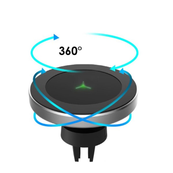 10w Billaddare Trådlöst Laddningsställ Magnetisk Snabb Trådlös Billaddare 360 ​​Rotation