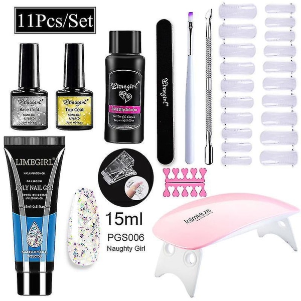 Nail Kit Tools Extension Gel Nail Uv Light Crystal Extension Gel Set För nybörjare Full Set