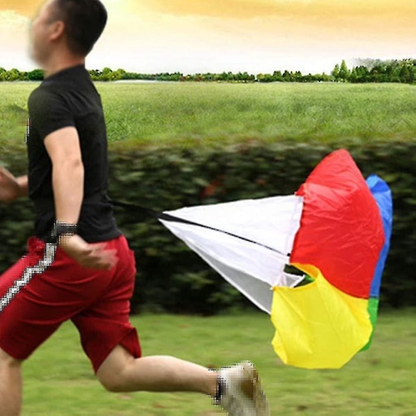 Multicolor Drag Parachute - 43&quot; Running Resistance Fallskärm med justerbart bälte för barn tonåring