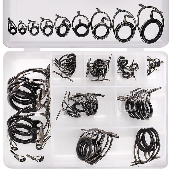 Lycklig-45 st/ set Fiskeguide Ring Solid Flera specifikationer Högkolstål Spinning Cast Konstruktionsreparation