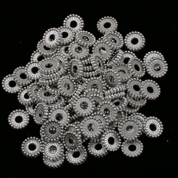 2x 100 bitar Metallpärlor Kula Spacer Beads Beads Spacer Beads