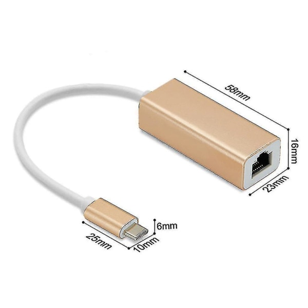 USB C till Rj45 Ethernet-adapter USB 3.1 Typ C-nätverksadapter 1000 Mbps