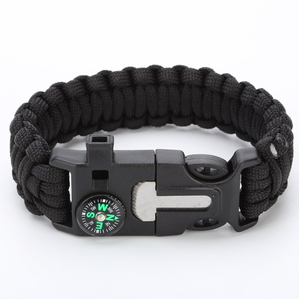 Paracord armband med kompass, visselpipa och tändare bergsklättring camping nödsituation livräddande armband