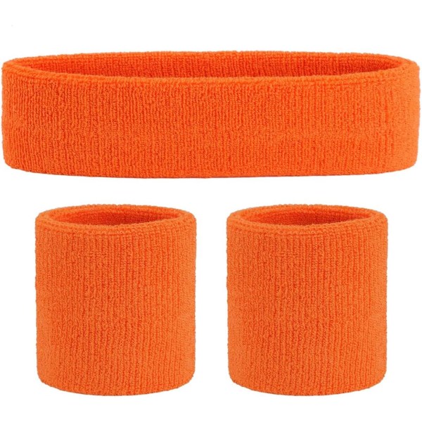 Svettabsorberande sportarmband i bomull orange