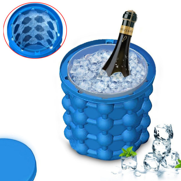 Ice Maker - Isbehållare/hink Blå isvinshinkbehållare Silikonishink