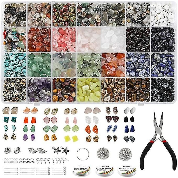 1330 st Crystal Chips Stenpärlor Naturliga ädelstenspärlor Kit för gör-det-själv smycken