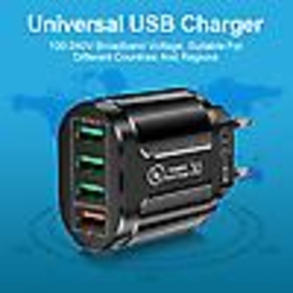 Universal 3.0 USB -laddare Eu/uk/us Resekontakt Adapter USB -laddningsblock