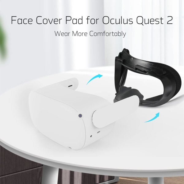 Oculus Quest 2 ersättningsstativ, andas, anti-imbildning design, PU-mask, VR-ögonmask, läder 6-delat set