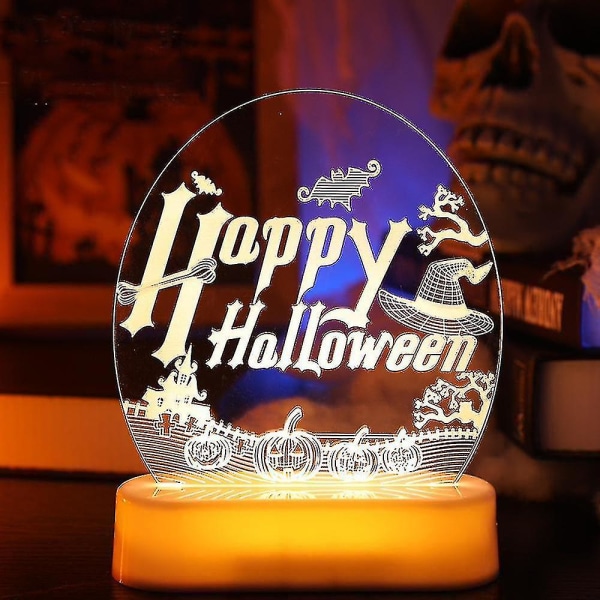 Halloween 3d Illusion Night Lights Skrivbordslampa, för Halloween Party Presenter Dekorationer Lampa