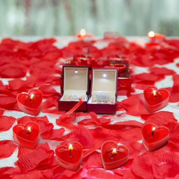 9 stycken hjärtformade ljus romantisk kärleksform ljus