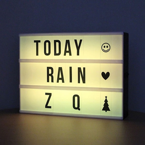 Färgskiftande ljuslåda skylt - med bokstäver, siffror och symboler