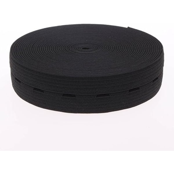 2,0 cm svart 10 m elastisk knapphålsrem Elastisk rem, praktisk och multifunktionell