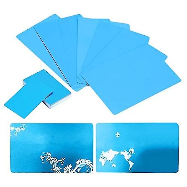 Visitkort, metalllaserskrivare Kort meddelandekort gör-det-själv-tag-kort Presentkort 3,4 X 2,1 tum, paket med 50 (blå)