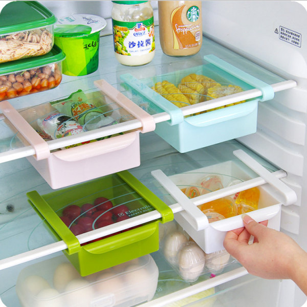 Kylskåp plast förvaringskorg mat och dryck förvaringsbox kreativa köksartiklar green